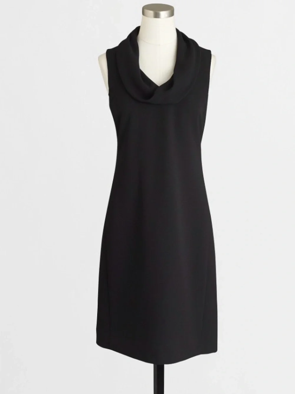 NWT J.Crew Black Crepe Cowl Neck Shift Dress